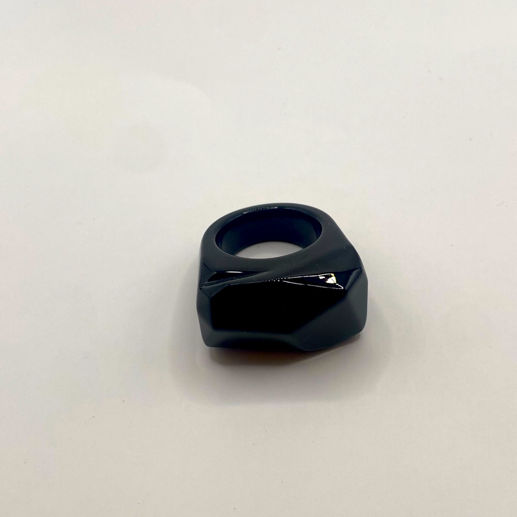 Baccarat Crystal Statement Ring In Black Size Us 6